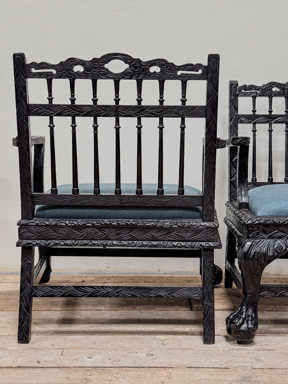 A Pair of 19th Century Anglo Indian Low Chairs