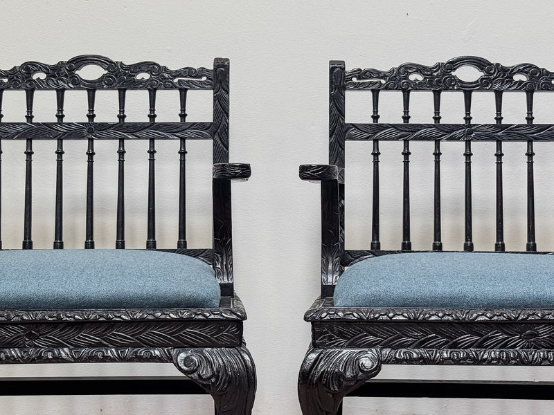 A Pair of 19th Century Anglo Indian Low Chairs