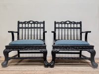 A Pair of 19th Century Anglo Indian Low Chairs