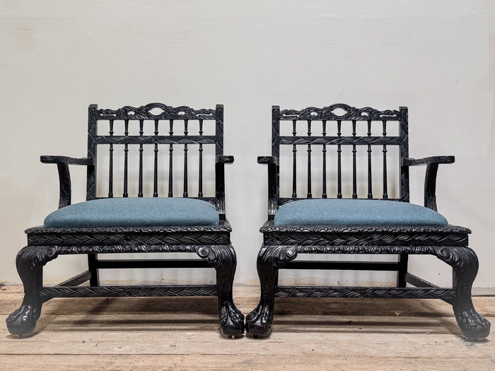 A Pair of 19th Century Anglo Indian Low Chairs