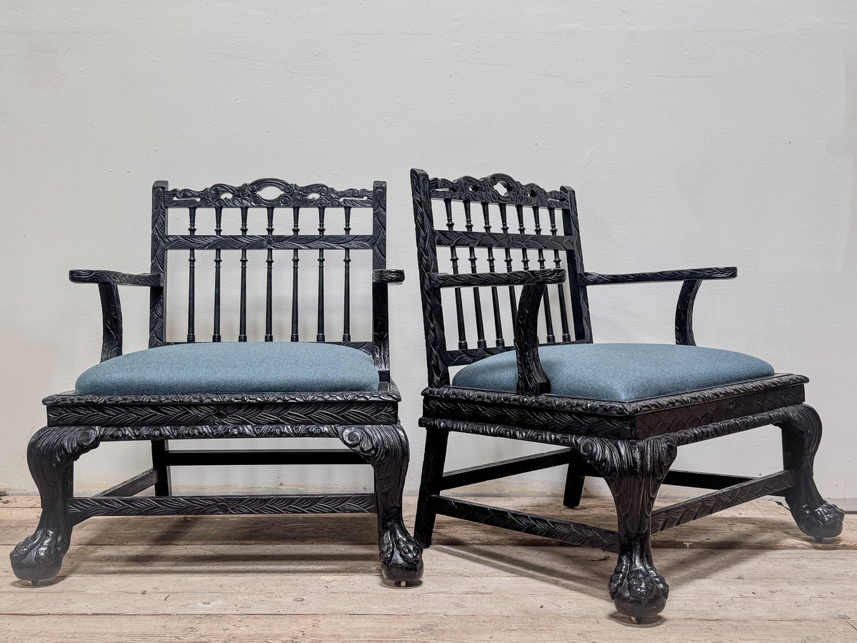 A Pair of 19th Century Anglo Indian Low Chairs