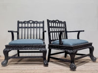 A Pair of 19th Century Anglo Indian Low Chairs
