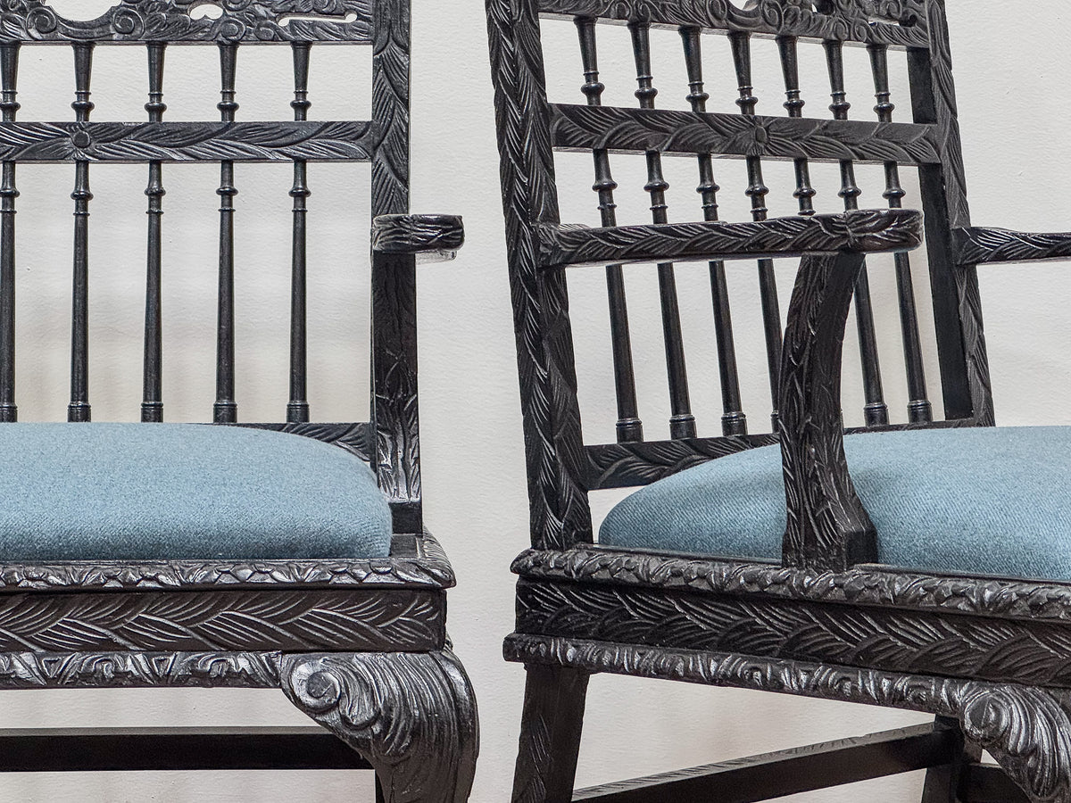 A Pair of 19th Century Anglo Indian Low Chairs