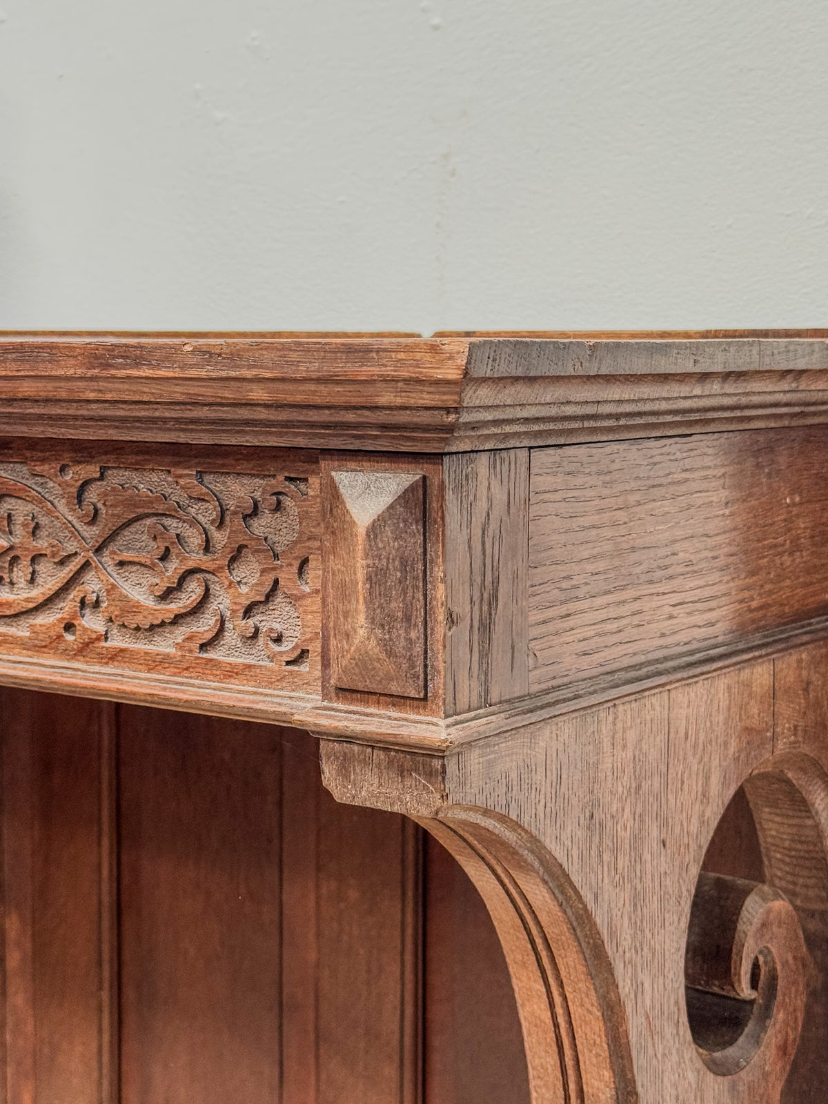 A Mid 19th Century Oak Gothic Revival Console Table