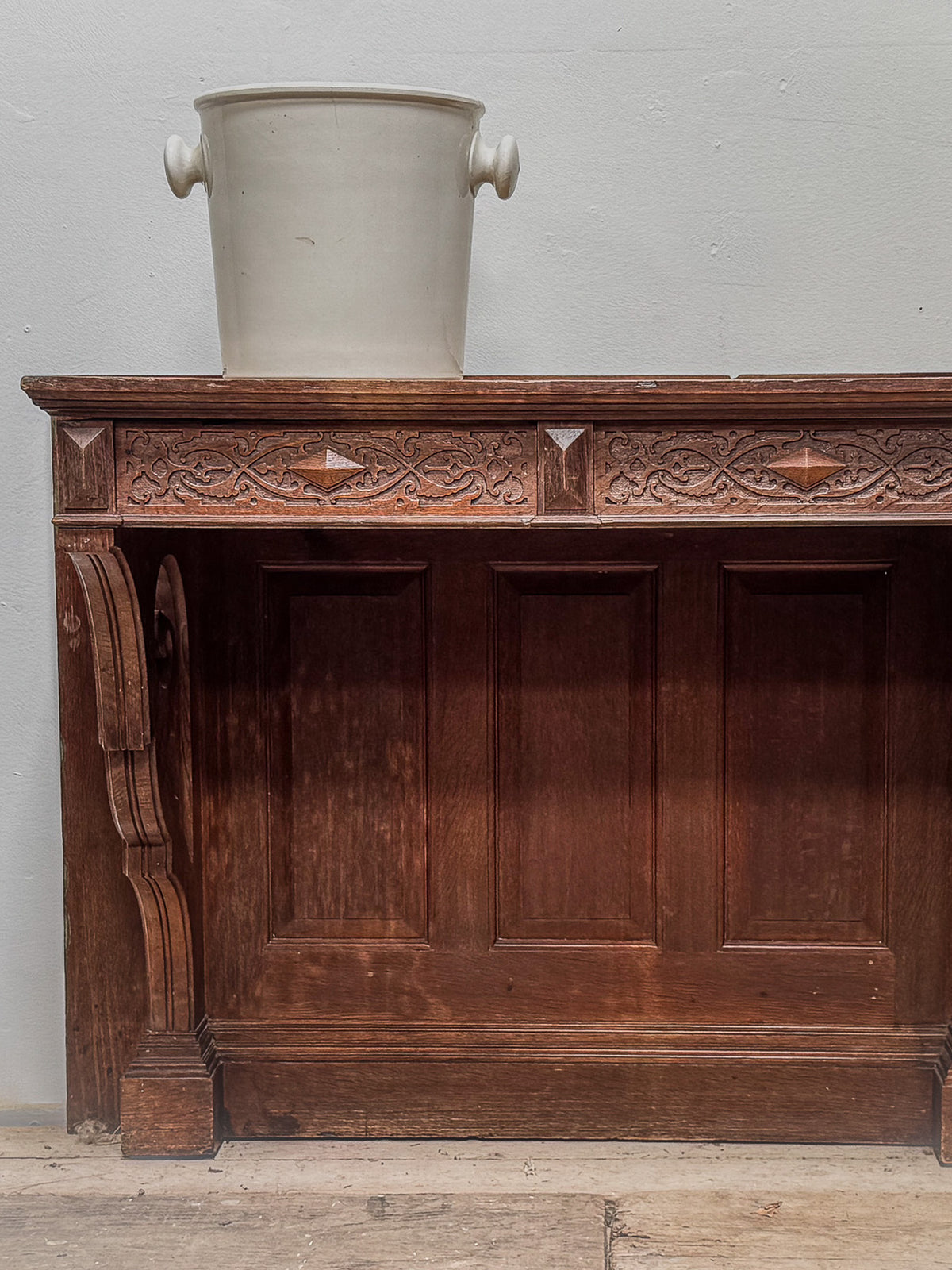 A Mid 19th Century Oak Gothic Revival Console Table