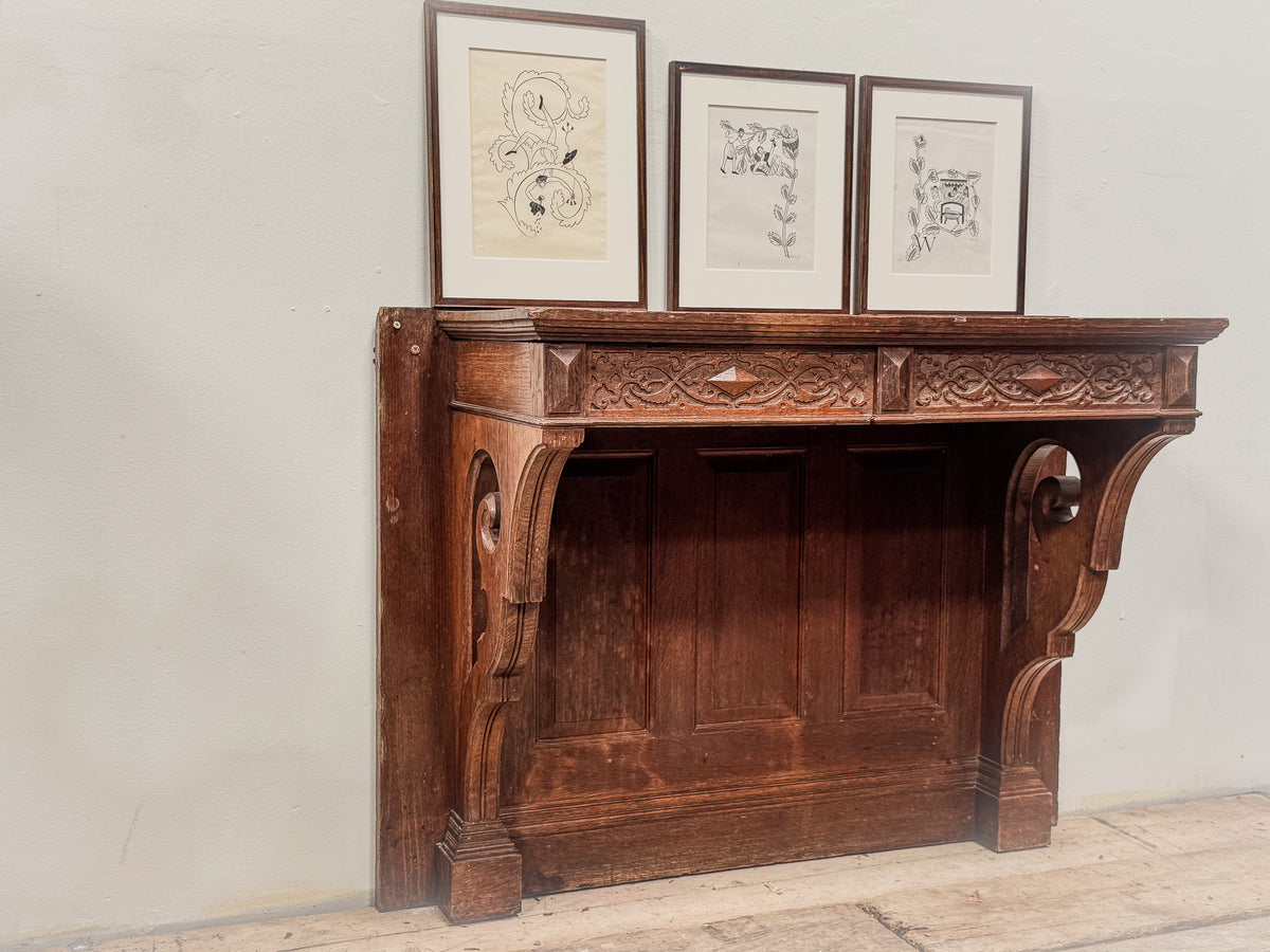 A Mid 19th Century Oak Gothic Revival Console Table