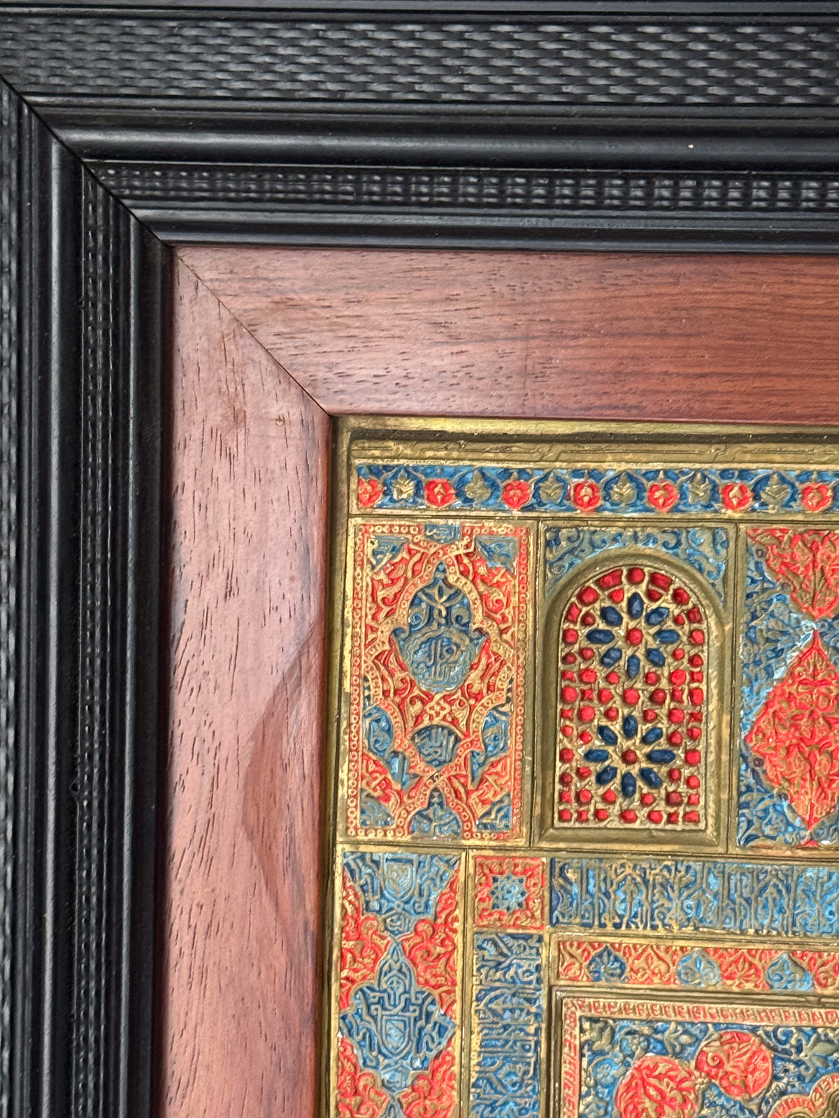 A 19th Century Framed Gesso Alhambra Architectural Model with Mirror
