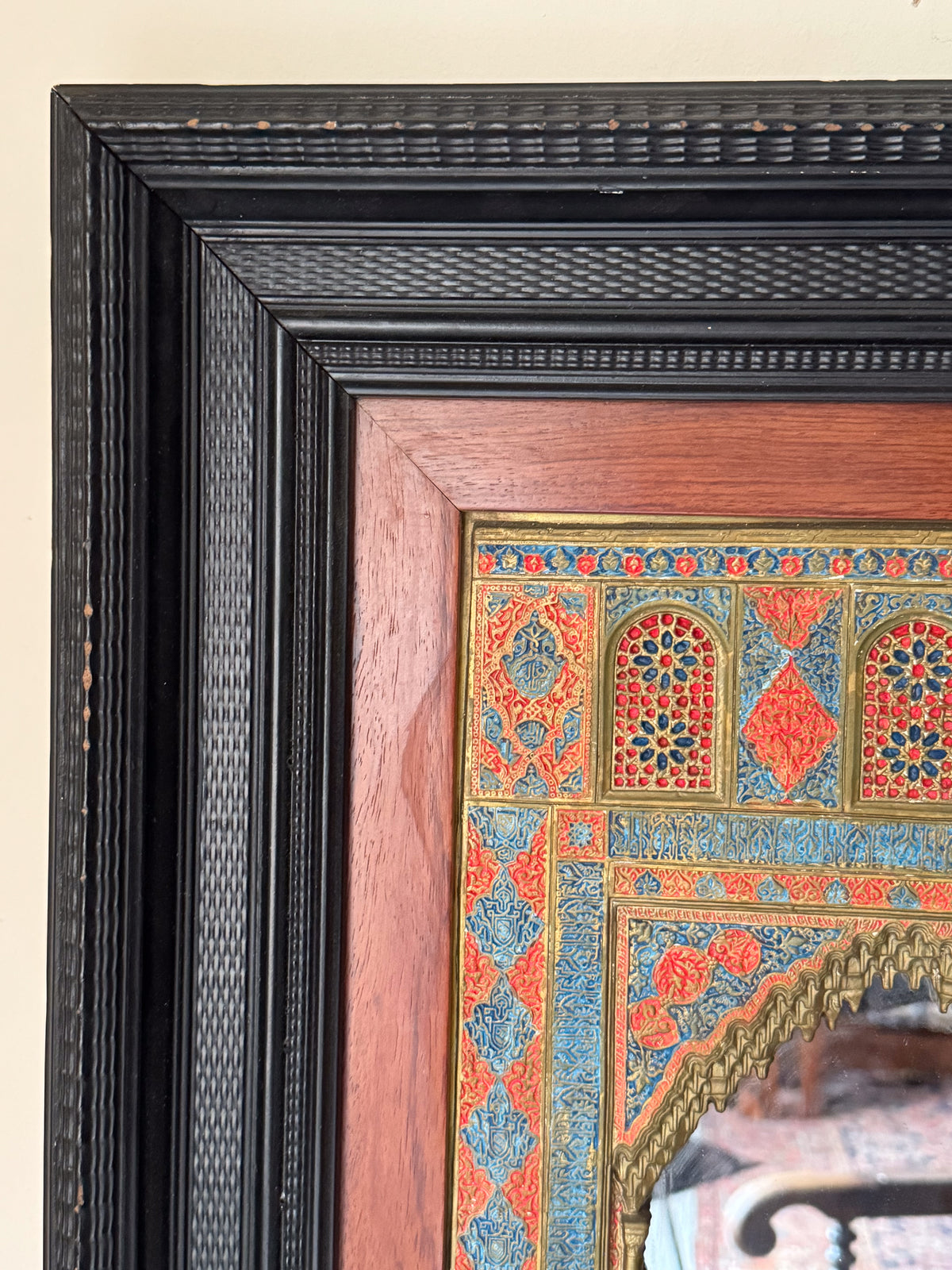 A 19th Century Framed Gesso Alhambra Architectural Model with Mirror