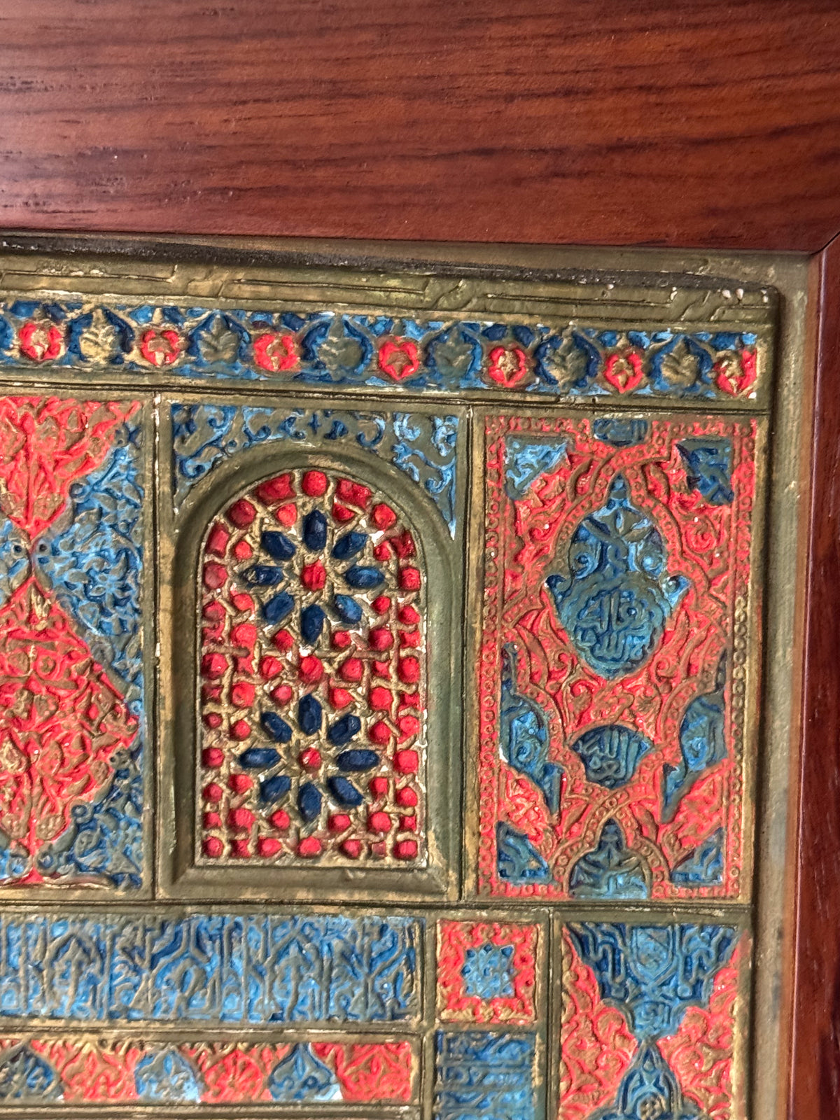 A 19th Century Framed Gesso Alhambra Architectural Model with Mirror