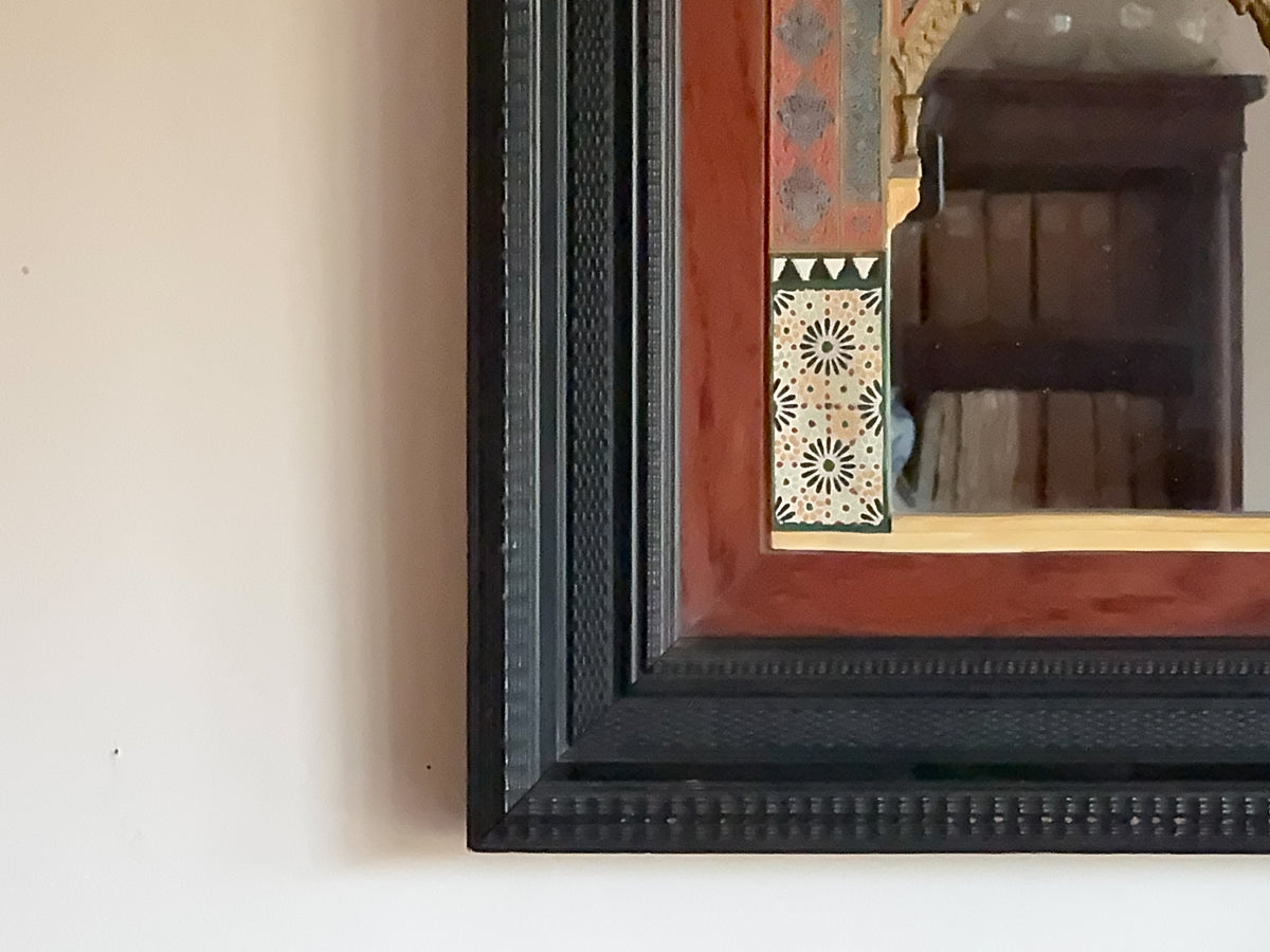 A 19th Century Framed Gesso Alhambra Architectural Model with Mirror