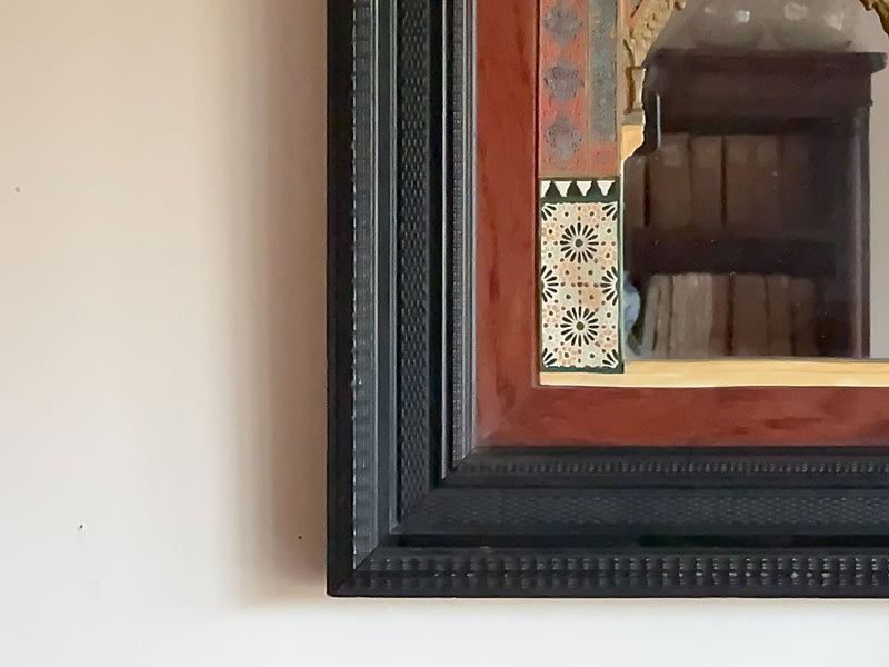 A 19th Century Framed Gesso Alhambra Architectural Model with Mirror