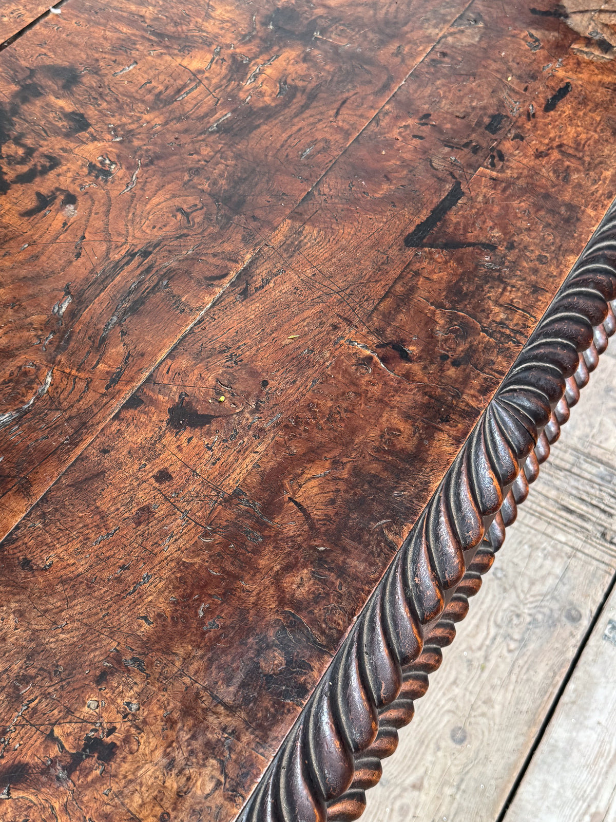 A George IV Oak Library Table in the manner of Richard Bridgens (1786-1846)