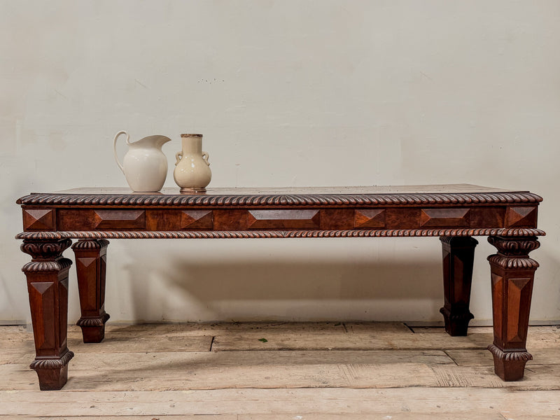 A George IV Oak Library Table in the manner of Richard Bridgens (1786-1846)
