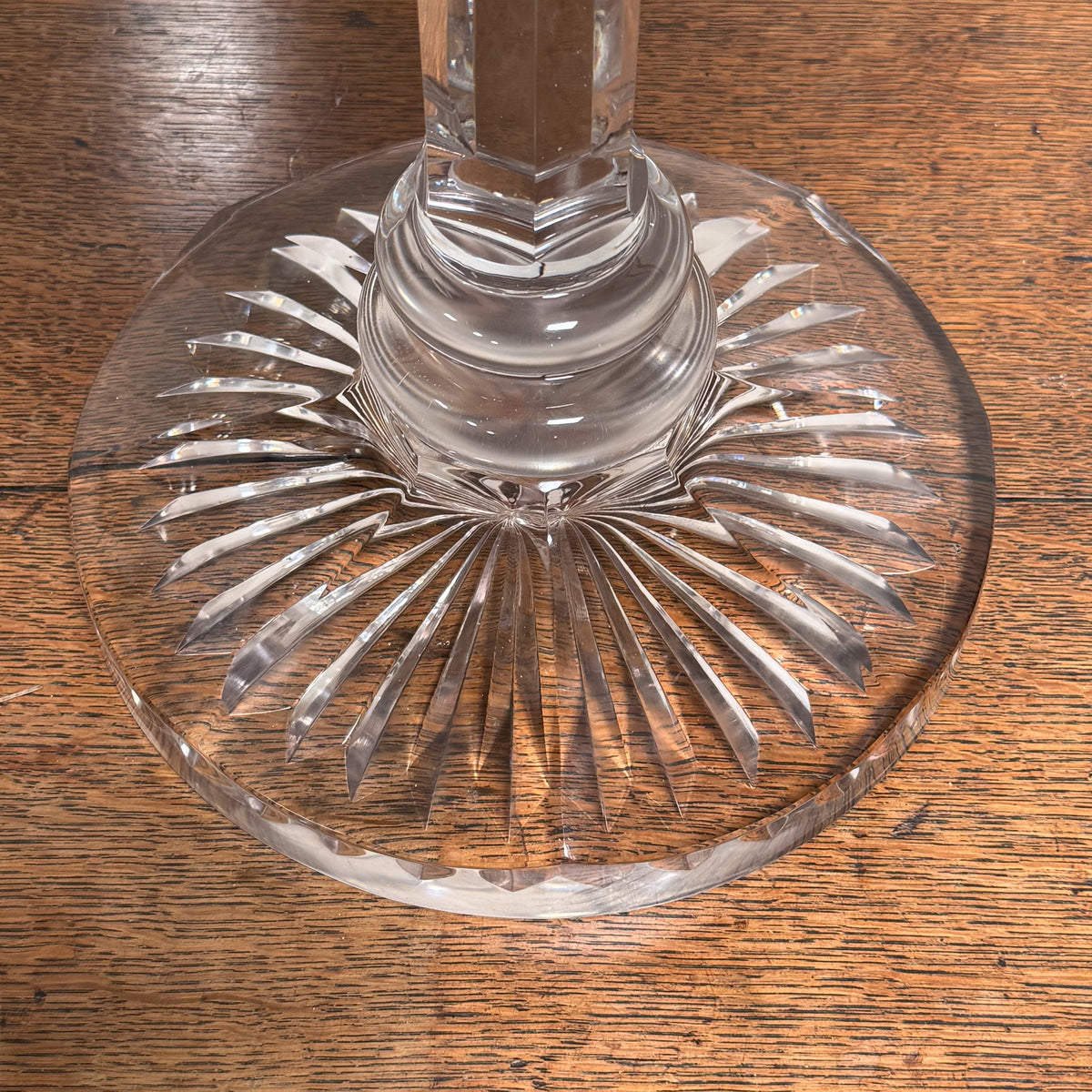 A Late 19th Century Cut Glass Lamp Base