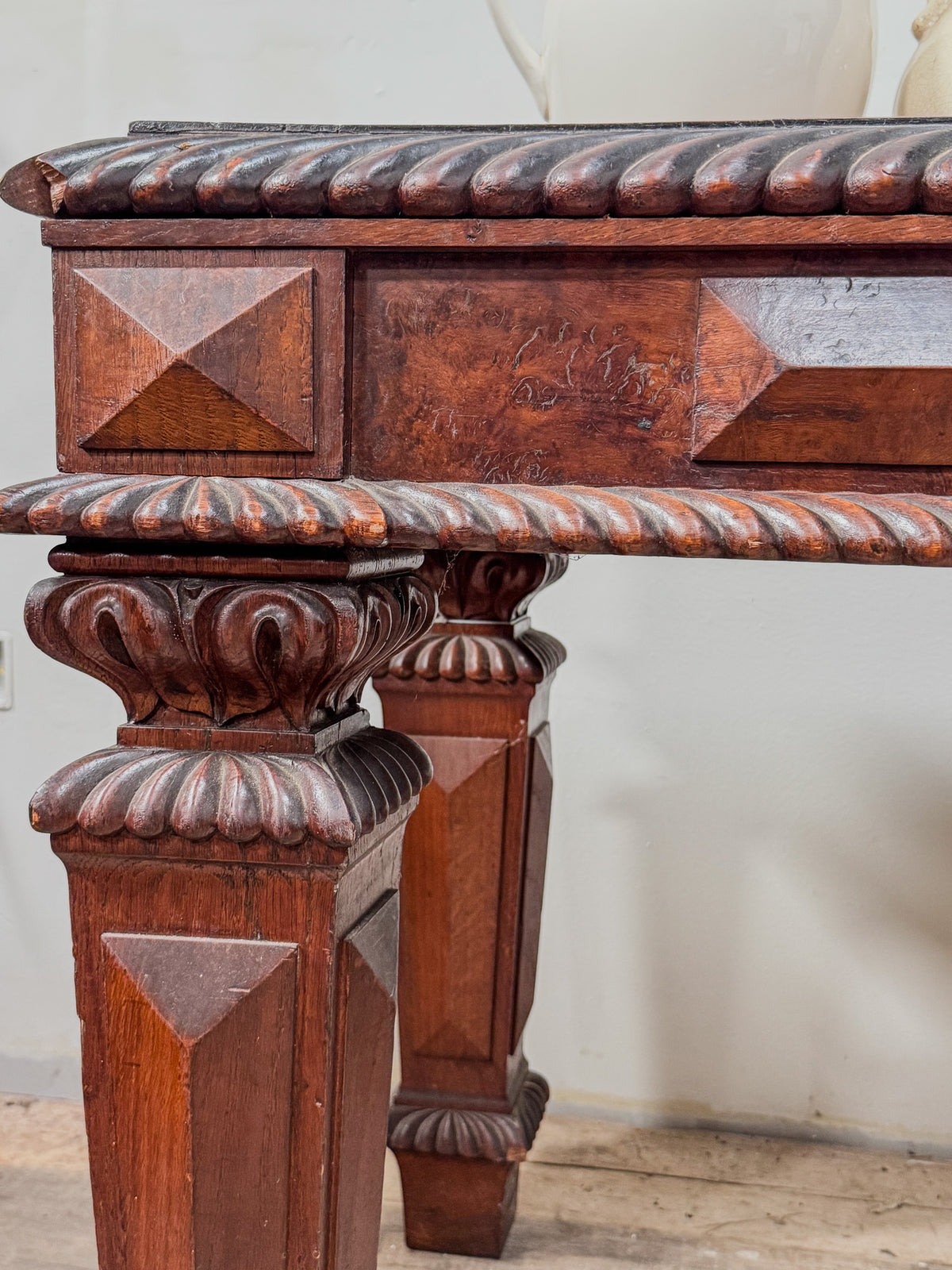 A George IV Oak Library Table in the manner of Richard Bridgens (1786-1846)
