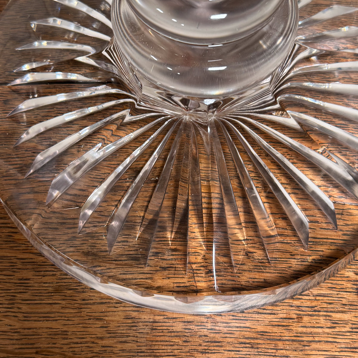 A Late 19th Century Cut Glass Lamp Base