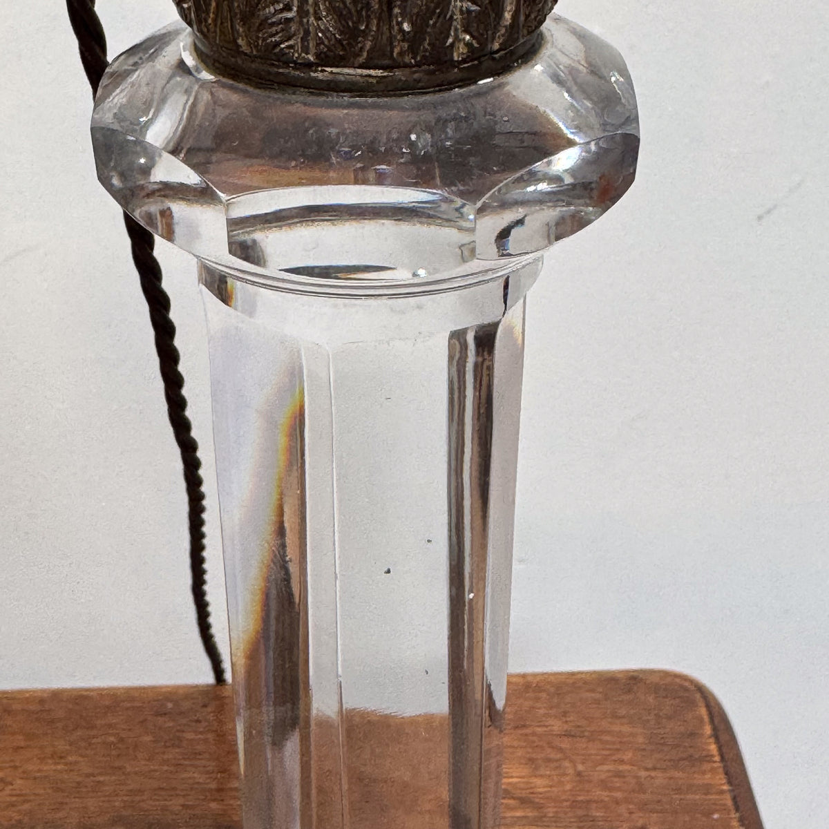 A Late 19th Century Cut Glass Lamp Base