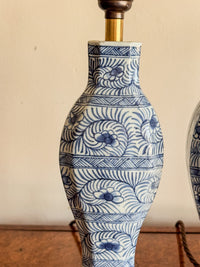 A Pair of 19th Century Delft Vase Lamps