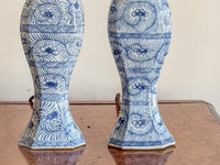 A Pair of 19th Century Delft Vase Lamps