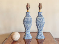 A Pair of 19th Century Delft Vase Lamps