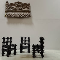 A Trio of Late 19th Century Tramp Art Miniature Chairs