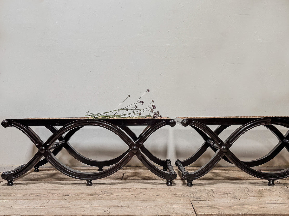 A Pair of Early 20th Century Ceylonese Ebony Stools