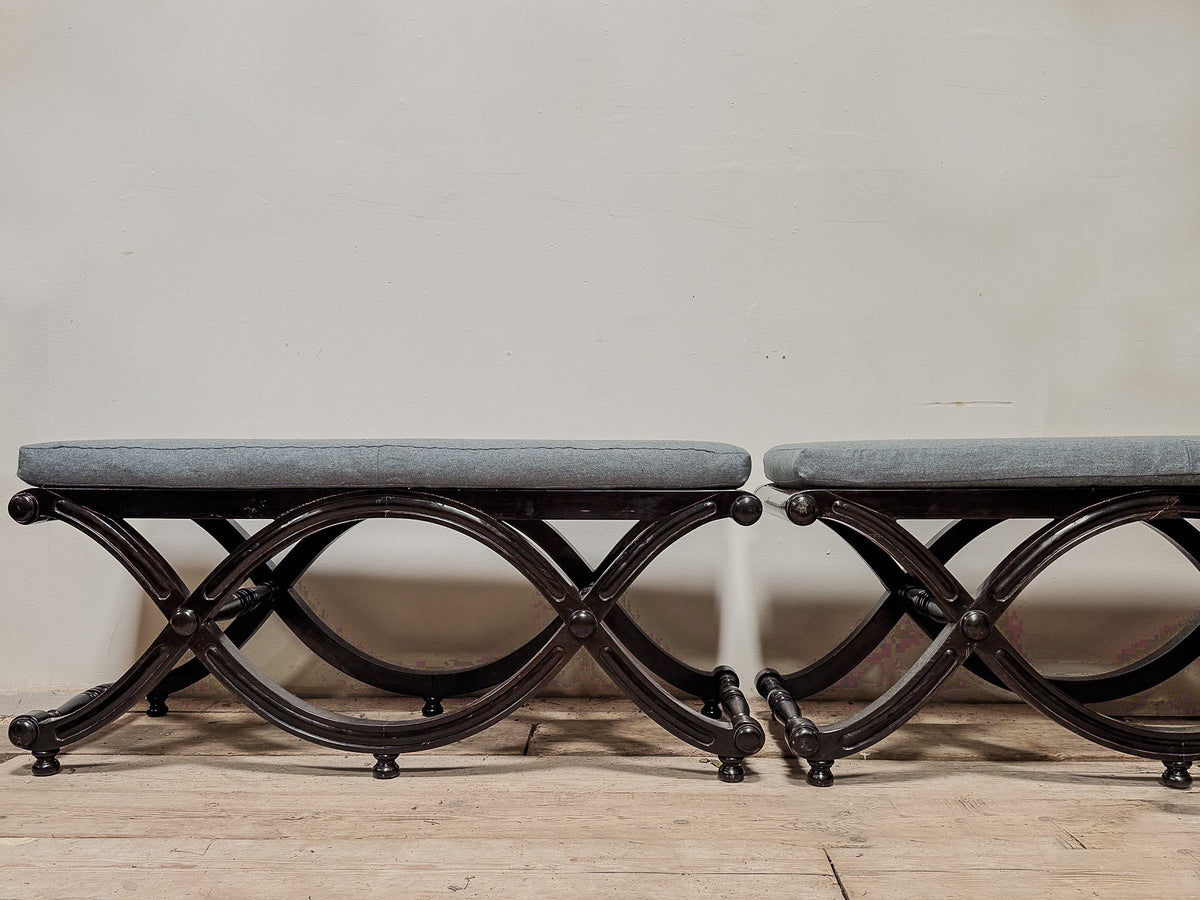 A Pair of Early 20th Century Ceylonese Ebony Stools