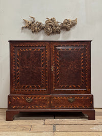 A George III Yew Wood Dwarf Press Cupboard