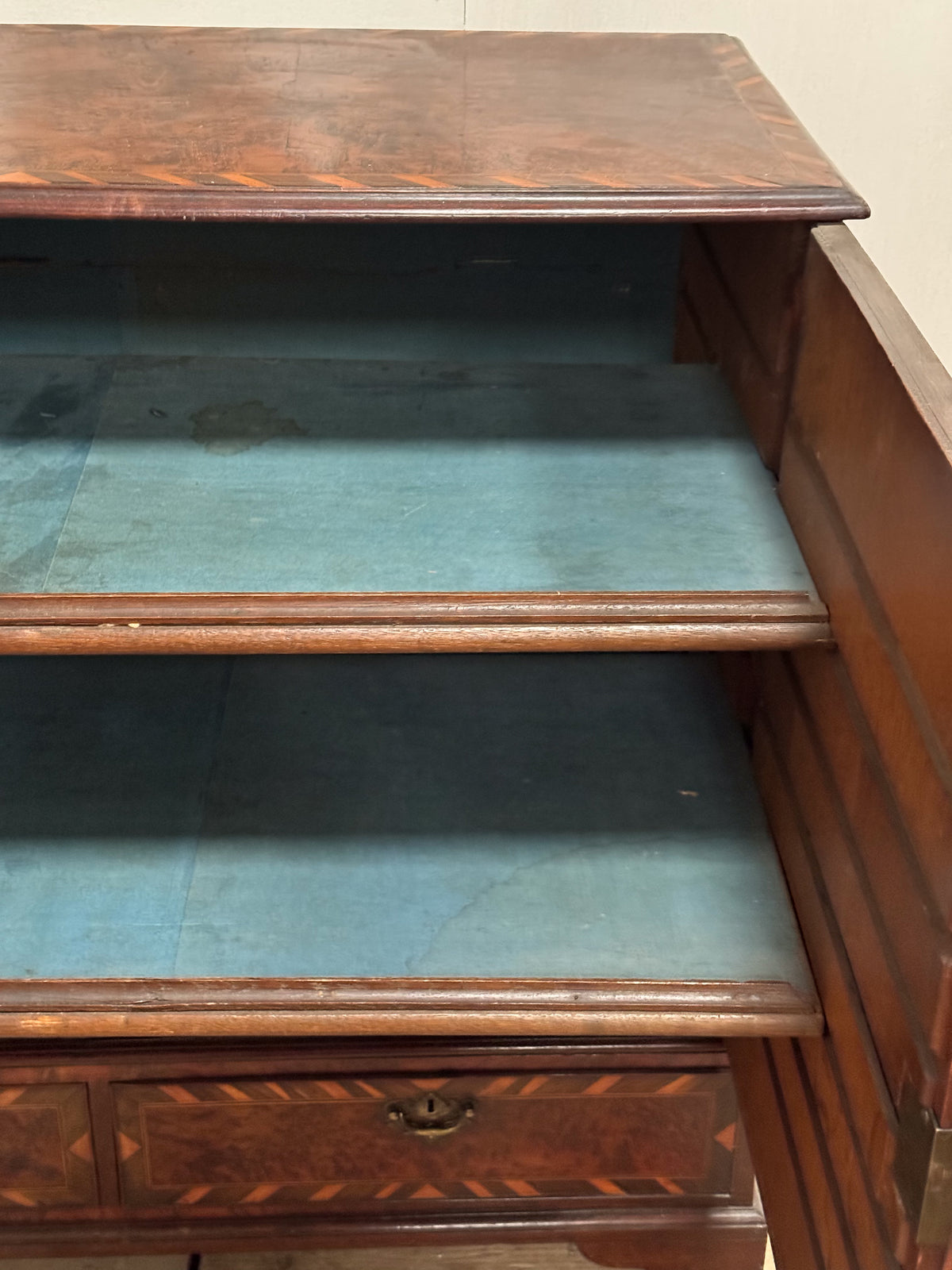 A George III Yew Wood Dwarf Press Cupboard