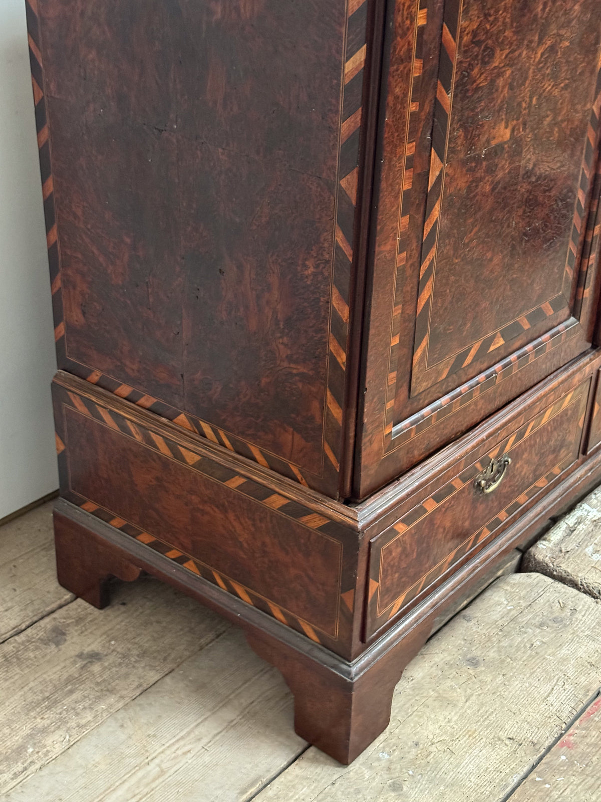 A George III Yew Wood Dwarf Press Cupboard