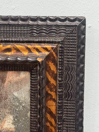 An Early 18th Century Dutch Ebony & Faux Tortoiseshell Ripple Frame Mirror