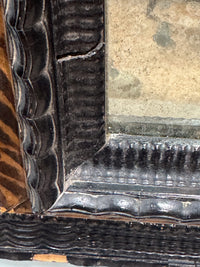 An Early 18th Century Dutch Ebony & Faux Tortoiseshell Ripple Frame Mirror