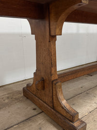A Late 19th Century Oak & Burr Elm Refectory Table by Bulstrode of Cambridge