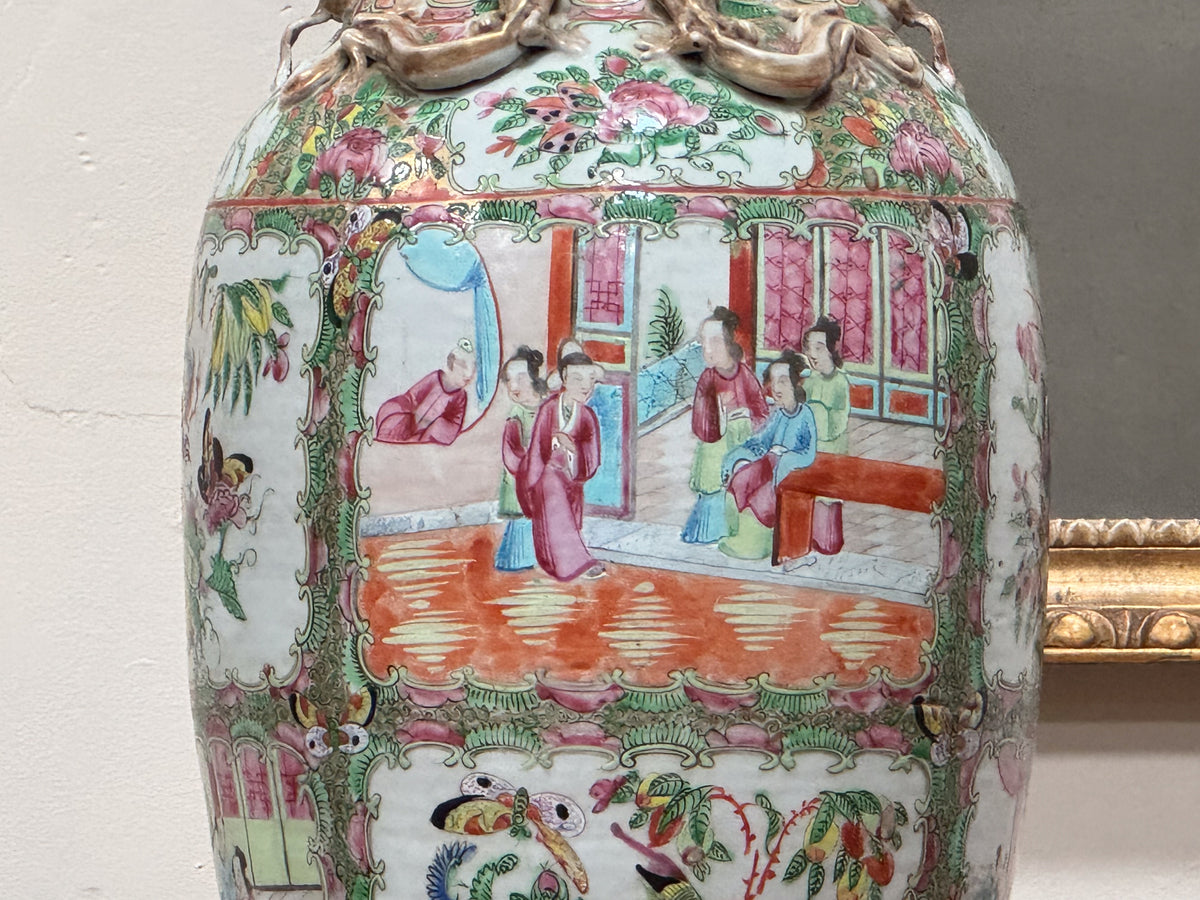 A 19th Century Cantonese Porcelain Famille Rose Vase Lamp