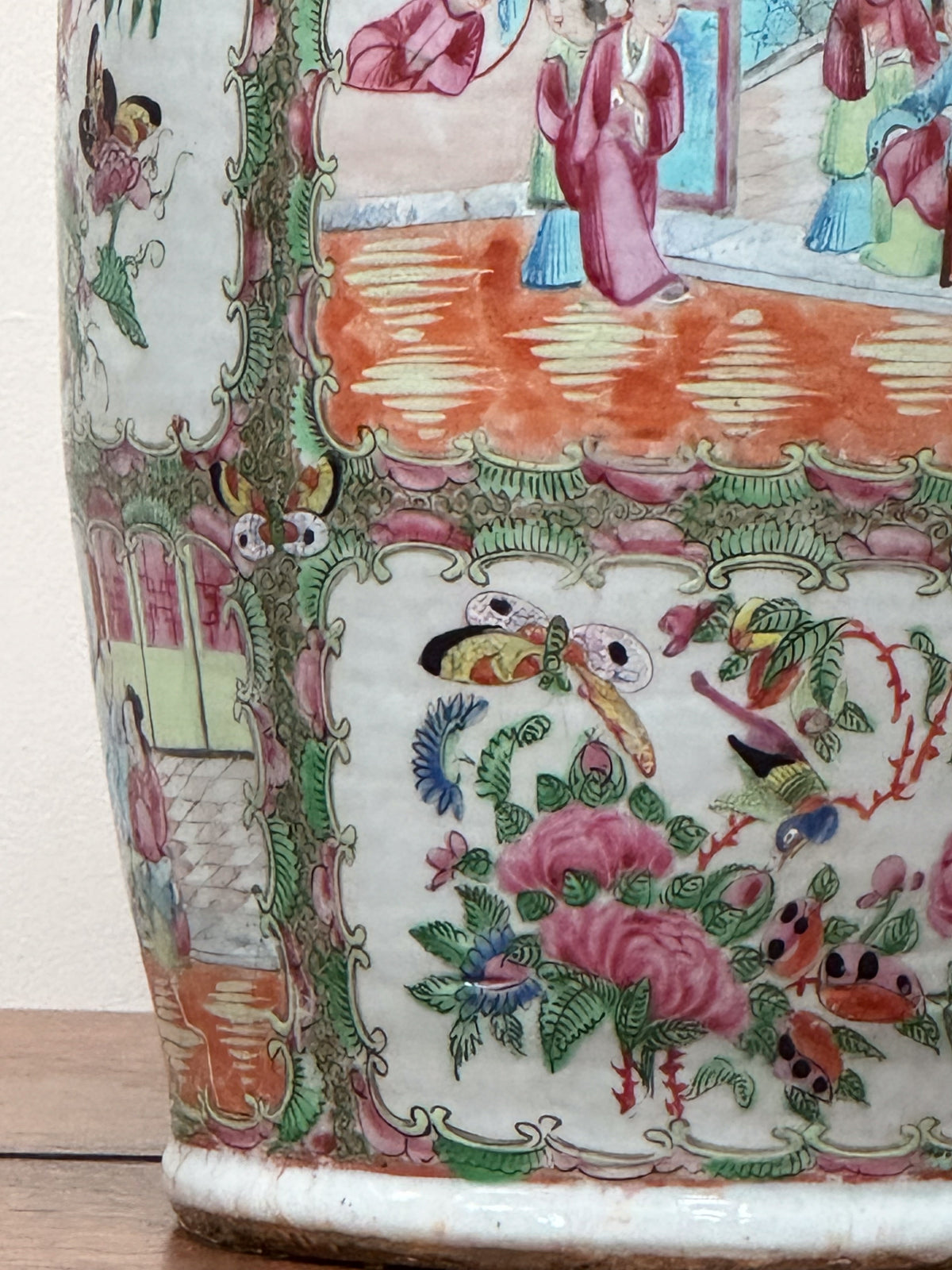 A 19th Century Cantonese Porcelain Famille Rose Vase Lamp