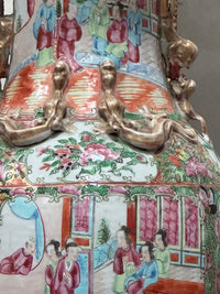 A 19th Century Cantonese Porcelain Famille Rose Vase Lamp