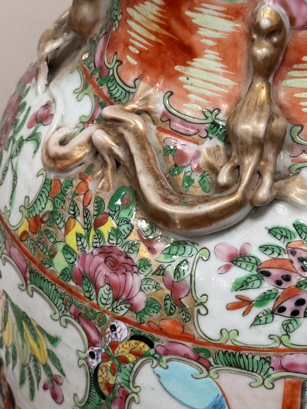 A 19th Century Cantonese Porcelain Famille Rose Vase Lamp