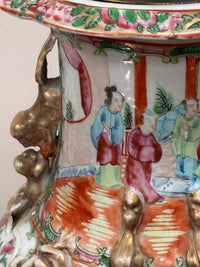 A 19th Century Cantonese Porcelain Famille Rose Vase Lamp
