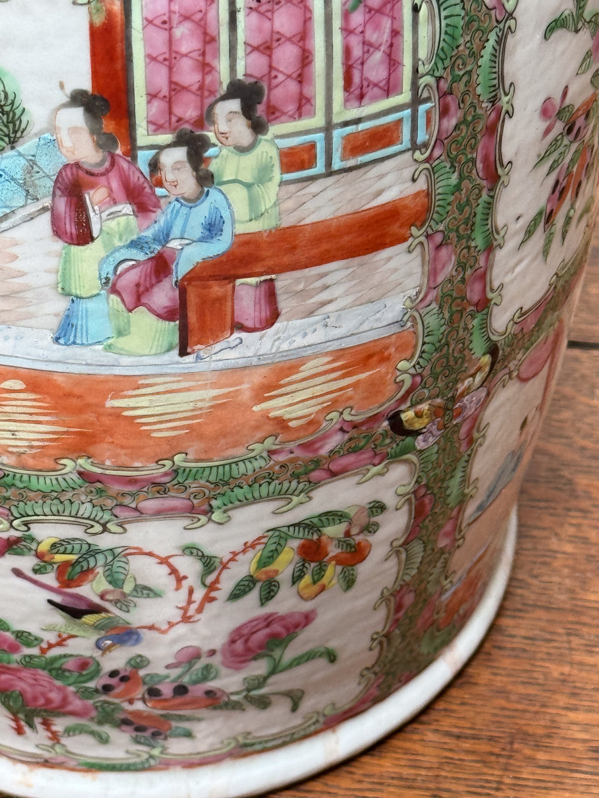 A 19th Century Cantonese Porcelain Famille Rose Vase Lamp