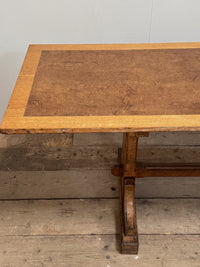 A Late 19th Century Oak & Burr Elm Refectory Table by Bulstrode of Cambridge