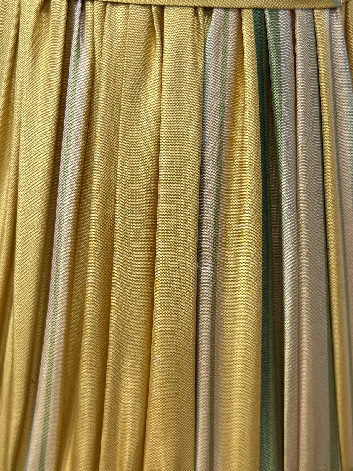 Bespoke Straight Empire Small Lampshade in Lemon and Lime Stripe Silk