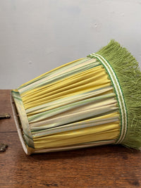 Bespoke Straight Empire Small Lampshade in Lemon and Lime Stripe Silk
