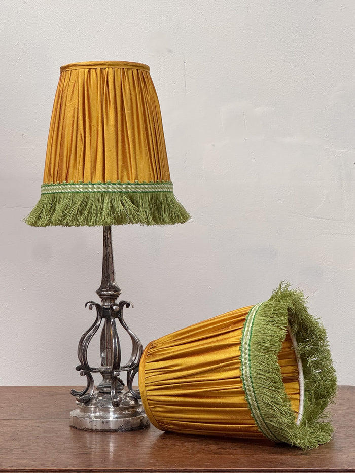 Bespoke Straight Empire Small Lampshade in Saffron Shot Silk
