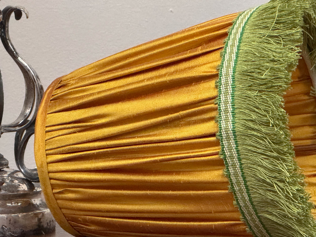 Bespoke Straight Empire Small Lampshade in Saffron Shot Silk