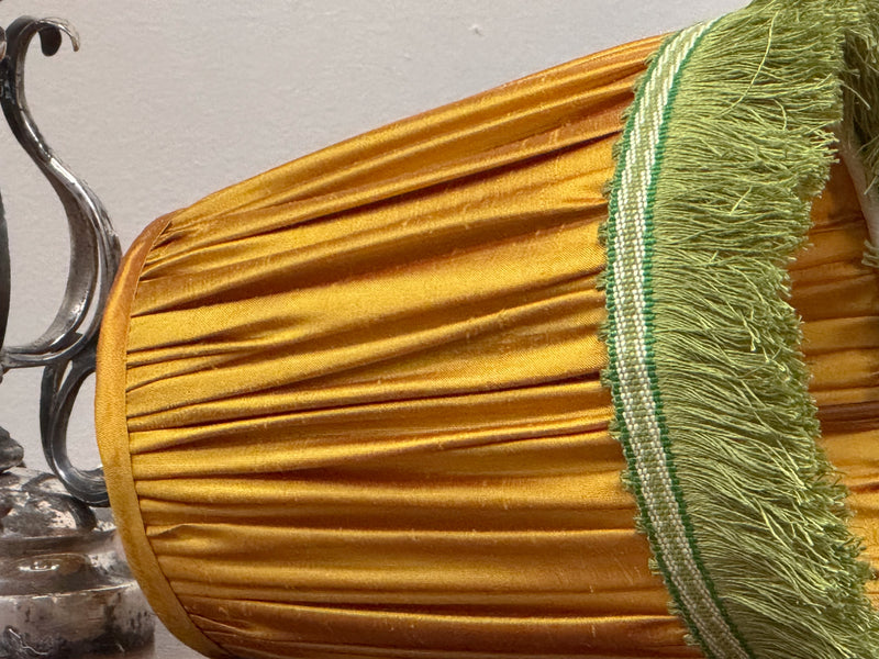 Bespoke Straight Empire Small Lampshade in Saffron Shot Silk
