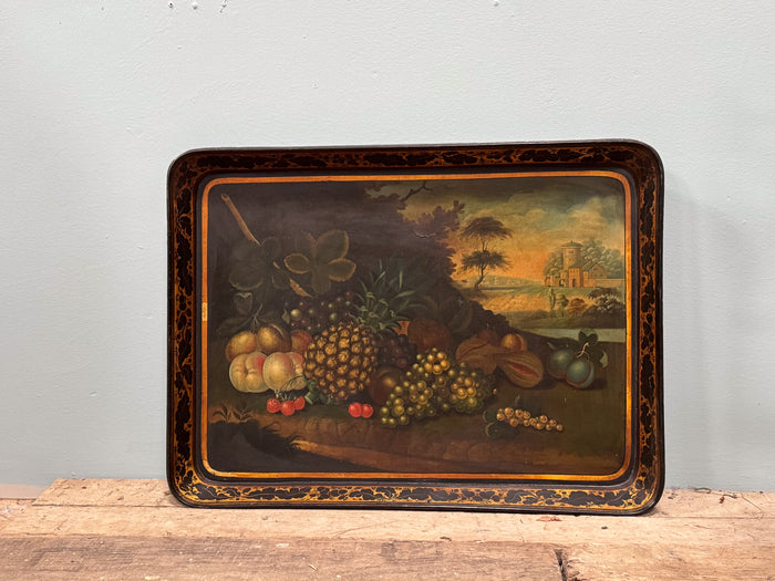 A Regency Papier Mâché Painted Tray