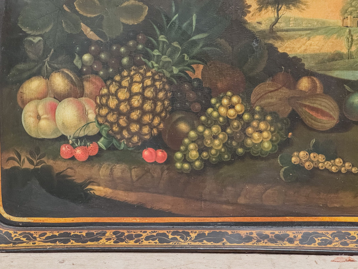A Regency Papier Mâché Painted Tray