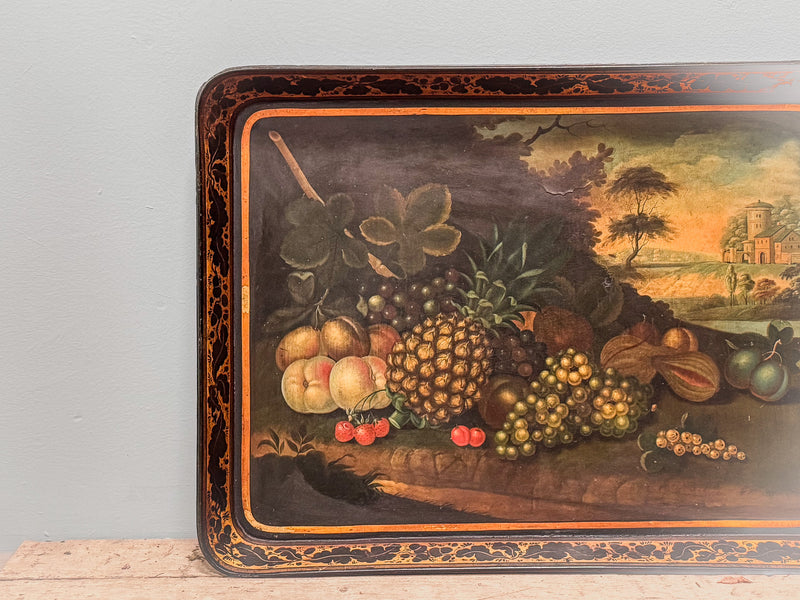 A Regency Papier Mâché Painted Tray
