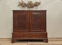 A George III Yew Wood Dwarf Press Cupboard