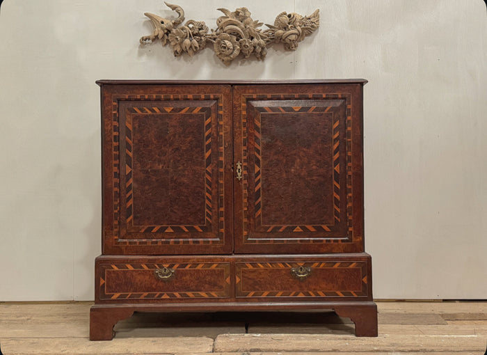 A George III Yew Wood Dwarf Press Cupboard